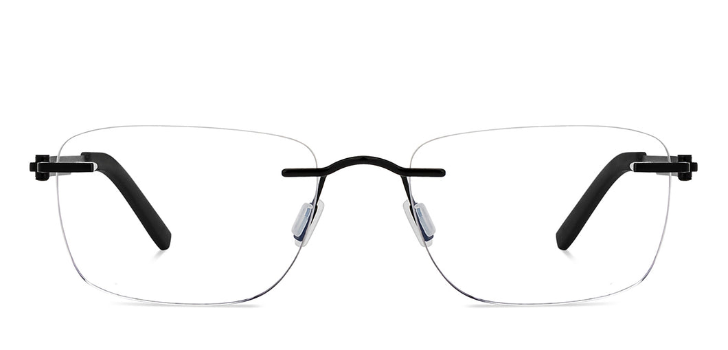 Black Rectangle Rimless Unisex Eyeglasses by Lenskart Air-200720