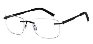 Black Rectangle Rimless Unisex Eyeglasses by Lenskart Air-200720