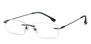 Black Rectangle Rimless Unisex Eyeglasses by Vincent Chase-150417