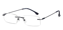 Load image into Gallery viewer, Black Rectangle Rimless Unisex Eyeglasses by Vincent Chase-150417