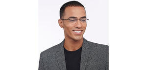 Black Rectangle Rimless Unisex Eyeglasses by Vincent Chase-207653
