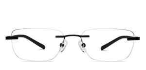 Black Rectangle Rimless Unisex Eyeglasses by Vincent Chase-207653