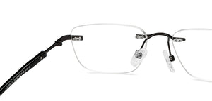 Black Rectangle Rimless Unisex Eyeglasses by Vincent Chase-207653