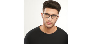 Black Rectangle Full Rim Unisex Eyeglasses by John Jacobs-150869