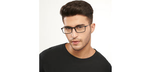 Black Rectangle Full Rim Unisex Eyeglasses by John Jacobs-150869
