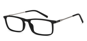 Black Rectangle Full Rim Unisex Eyeglasses by John Jacobs-150869