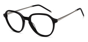 Black Round Full Rim Unisex Eyeglasses by John Jacobs-205979