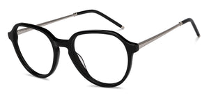 Black Round Full Rim Unisex Eyeglasses by John Jacobs-205979
