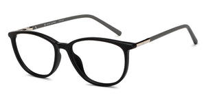 Black Rectangle Full Rim Unisex Eyeglasses by John Jacobs-150854