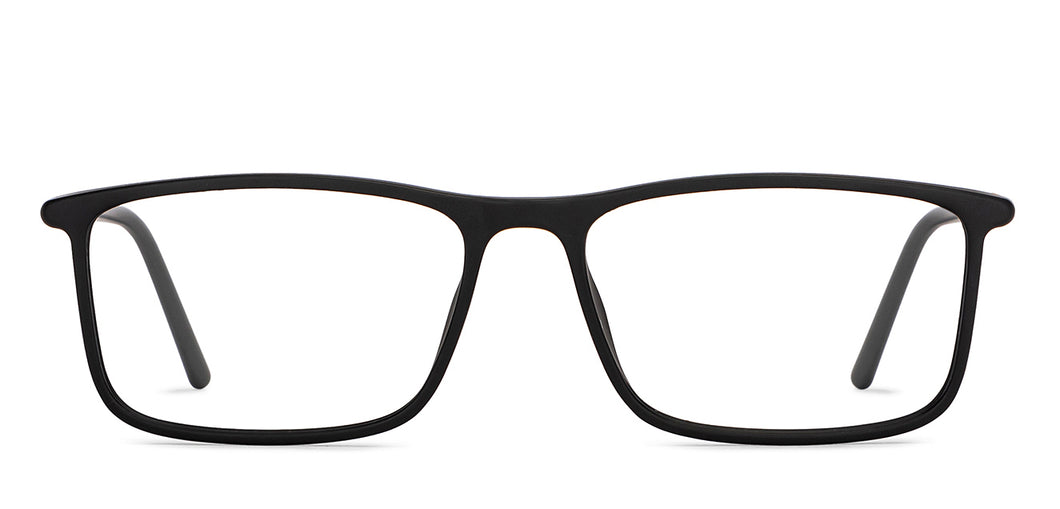 Black Rectangle Full Rim Unisex Eyeglasses by John Jacobs-150850