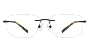 Black Rectangle Rimless Unisex Eyeglasses by Vincent Chase-150427