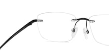 Load image into Gallery viewer, Black Rectangle Rimless Unisex Eyeglasses by Vincent Chase-150427