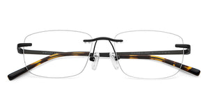 Black Rectangle Rimless Unisex Eyeglasses by Vincent Chase-150427
