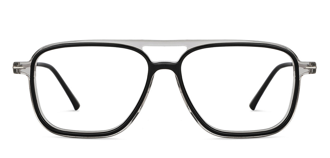 Black Rectangle Full Rim Unisex Eyeglasses by John Jacobs-150103