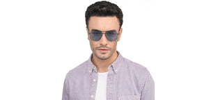 Black Geometric Full Rim Unisex Sunglasses by Vincent Chase-209337