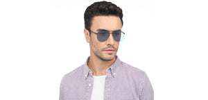 Black Geometric Full Rim Unisex Sunglasses by Vincent Chase-209337