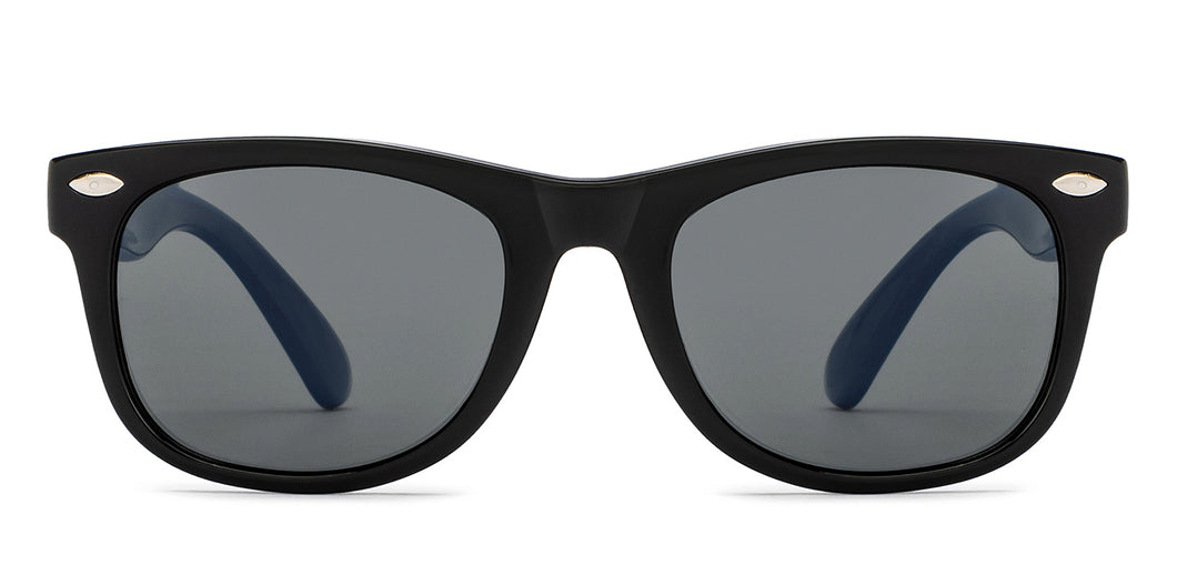 Black Wayfarer Full Rim Kids Sunglasses by Hooper-209782