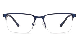 Blue Rectangle Half Rim Unisex Eyeglasses by Vincent Chase-200788