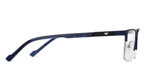 Blue Rectangle Half Rim Unisex Eyeglasses by Vincent Chase-200788