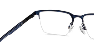 Blue Rectangle Half Rim Unisex Eyeglasses by Vincent Chase-200788