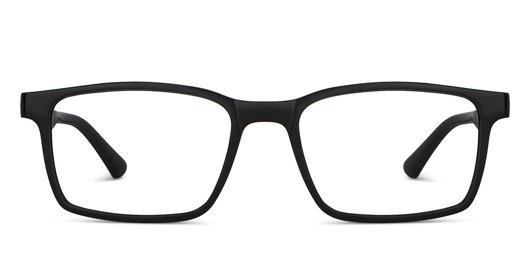 Black Rectangle Full Rim Unisex Eyeglasses by Lenskart Blu-151039