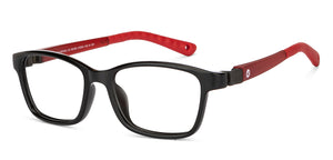 Black Rectangle Full Rim Kids Eyeglasses by Hooper Computer Glasses-152401