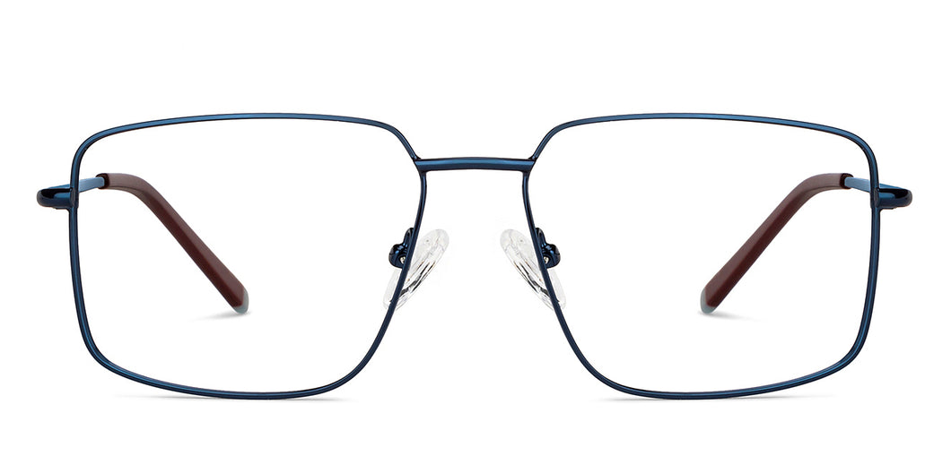 Blue Rectangle Full Rim Unisex Eyeglasses by Lenskart Blu-151160