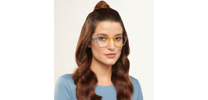 Yellow Geometric Full Rim Unisex Eyeglasses by Lenskart Blu-204460