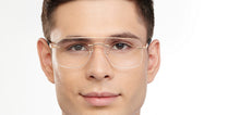 Load image into Gallery viewer, Gold Rectangle Rimless Unisex Eyeglasses by Vincent Chase-200816