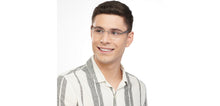 Load image into Gallery viewer, Gunmetal Rectangle Rimless Unisex Eyeglasses by Vincent Chase-200815
