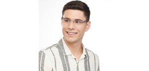 Gunmetal Rectangle Rimless Unisex Eyeglasses by Vincent Chase-200815