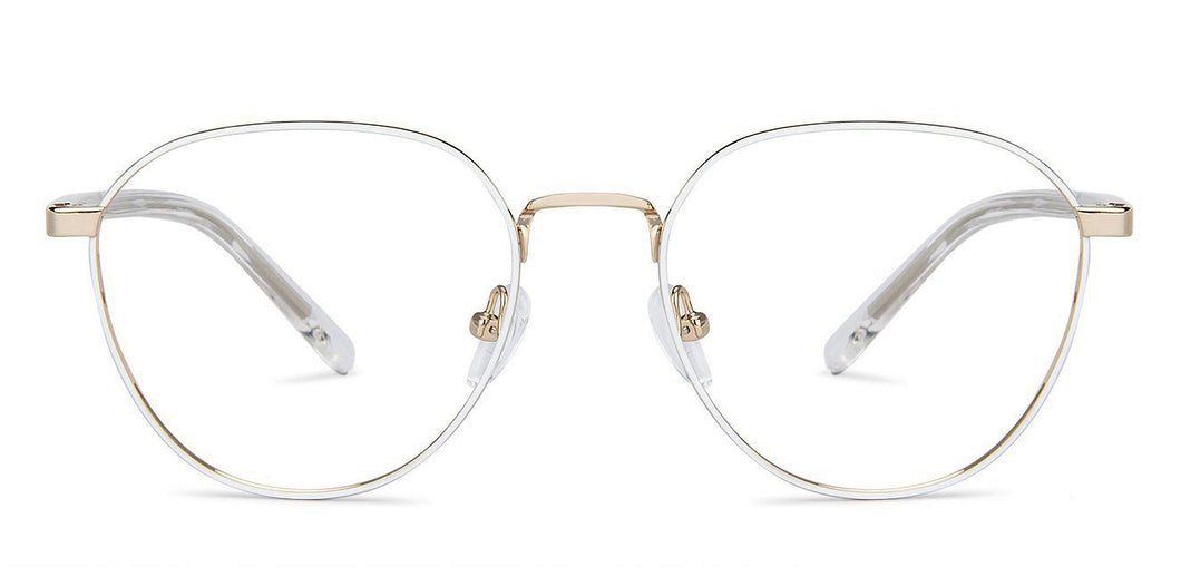 White Round Full Rim Unisex Eyeglasses by John Jacobs Computer Glasses-144403