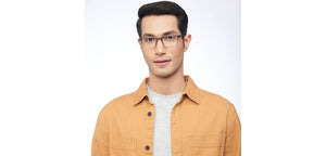 Grey Rectangle Full Rim Unisex Eyeglasses by Lenskart Blu-151042