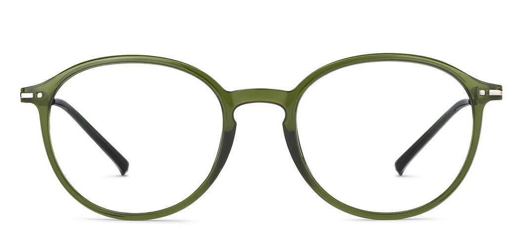 Green Round Full Rim Unisex Eyeglasses by Lenskart Blu-200267