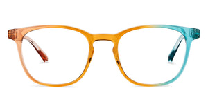 Brown Blue Square Full Rim Unisex Eyeglasses by Vincent Chase-205496