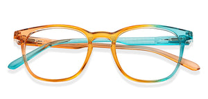 Brown Blue Square Full Rim Unisex Eyeglasses by Vincent Chase-205496