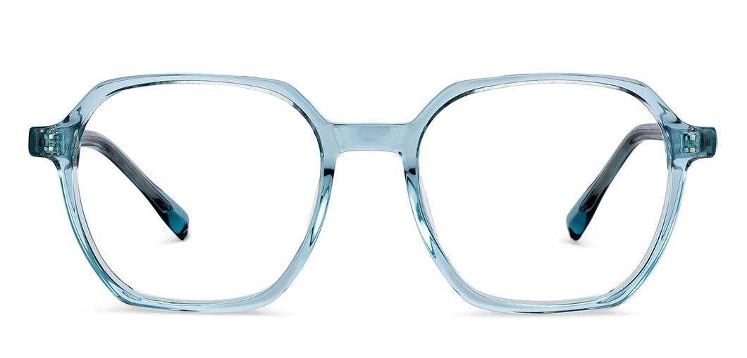 Blue Geometric Full Rim Unisex Eyeglasses by Vincent Chase Computer Glasses-205133
