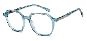 Blue Geometric Full Rim Unisex Eyeglasses by Vincent Chase Computer Glasses-205133
