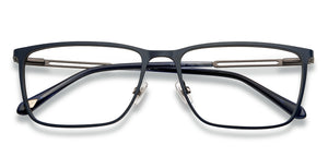Blue Rectangle Full Rim Men Eyeglasses by Fossil-200837