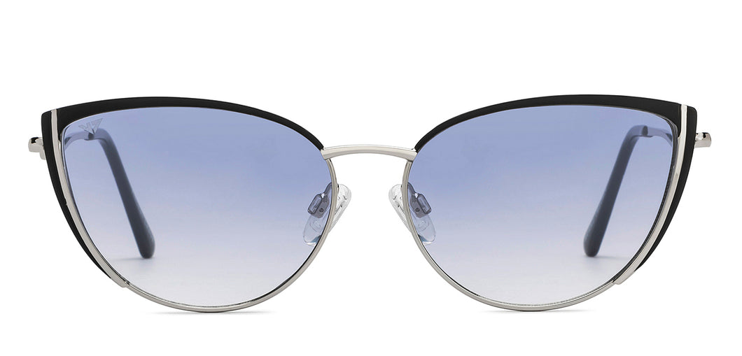 Silver Cat Eye Full Rim Women Sunglasses by Vincent Chase-209539