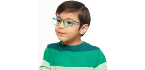 Blue Rectangle Full Rim Kids Eyeglasses by Hooper-152973