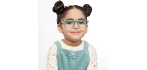 Blue Rectangle Full Rim Kids Eyeglasses by Hooper-152973