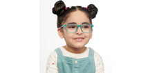 Load image into Gallery viewer, Blue Rectangle Full Rim Kids Eyeglasses by Hooper-152973
