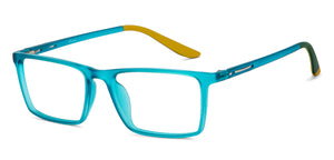 Blue Rectangle Full Rim Kids Eyeglasses by Hooper-152973