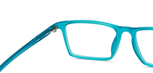 Blue Rectangle Full Rim Kids Eyeglasses by Hooper-152973
