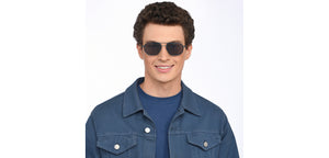 Blue Geometric Full Rim Unisex Sunglasses by Vincent Chase Polarized-207750