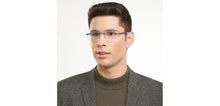 Load image into Gallery viewer, Blue Square Rimless Unisex Eyeglasses by Lenskart Air-200723