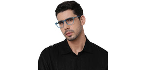 Blue Rectangle Full Rim Unisex Eyeglasses by Lenskart Air-210795