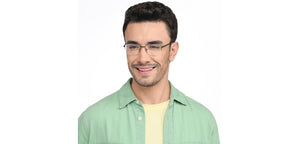 Blue Rectangle Half Rim Unisex Eyeglasses by Vincent Chase-210343
