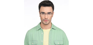 Blue Rectangle Half Rim Unisex Eyeglasses by Vincent Chase-210343